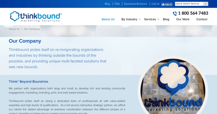 About page of #5 Top Toronto Web Design Business: Thinkbound 