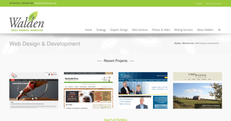 Web Design page of #6 Best Toronto Web Development Business: Walden