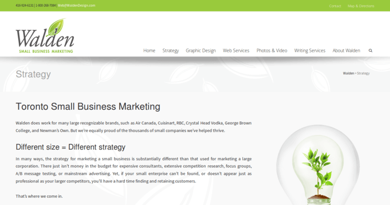 Strategy page of #6 Best Toronto Web Design Business: Walden