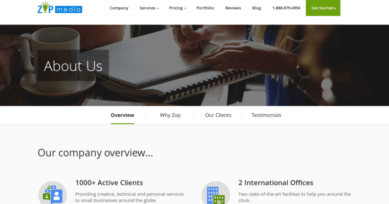 Company page of #5 Best Toronto Web Development Agency: ZopMedia 