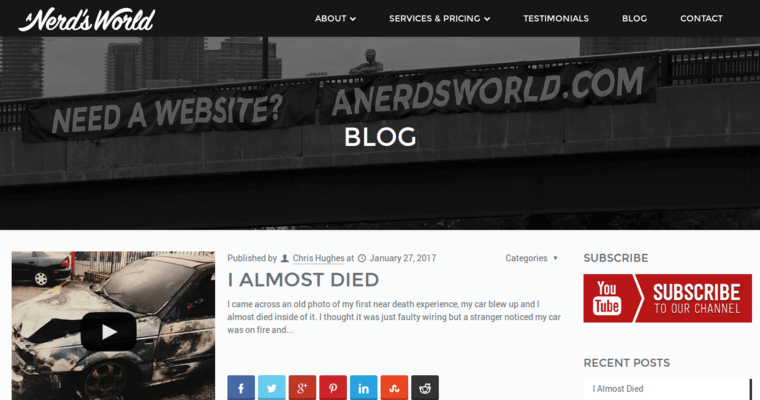 Blog page of #1 Top Toronto Web Design Business: A Nerd's World