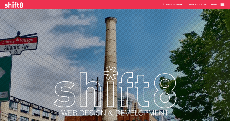 Home page of #8 Best Toronto Web Development Firm: Shift8 Web