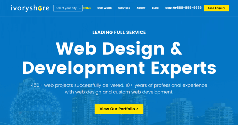 Home page of #10 Leading Vancouver Web Design Agency: IvoryShore
