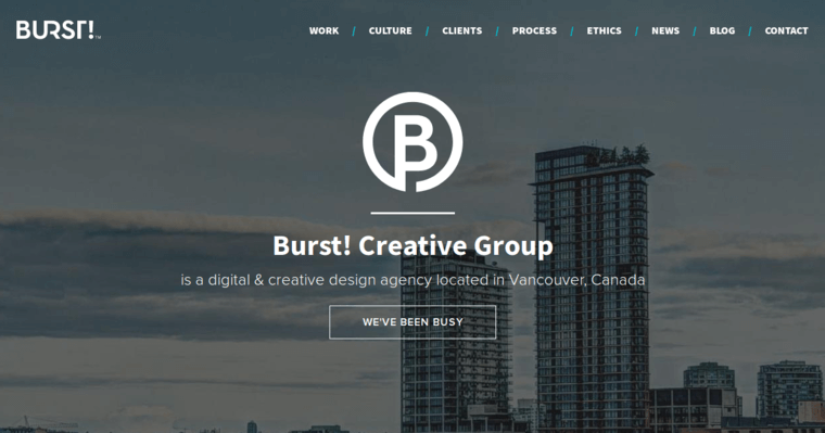 Home page of #5 Top Vancouver Web Design Firm: Burst! Creative Group