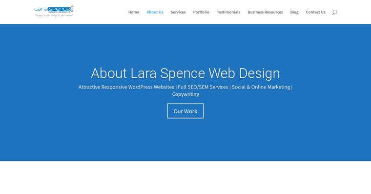 About page of #9 Best Vancouver Web Development Company: Lara Spence web design