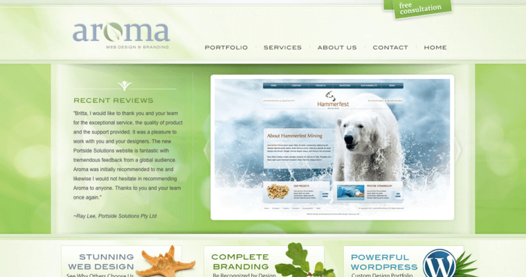 Home page of #7 Best Vancouver Web Development Firm: Aroma