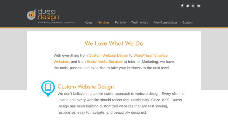 Service page of #5 Best Vancouver Web Development Business: Duess Design