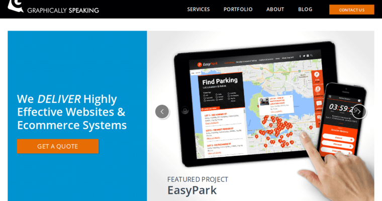 Home page of #9 Leading Vancouver Web Development Firm: Graphically Speaking