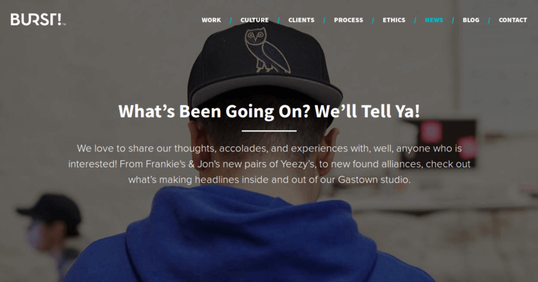 News page of #5 Top Vancouver Web Development Company: Burst! Creative Group