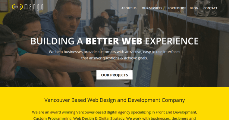 Home page of #2 Top Vancouver Web Development Agency: SplitMango