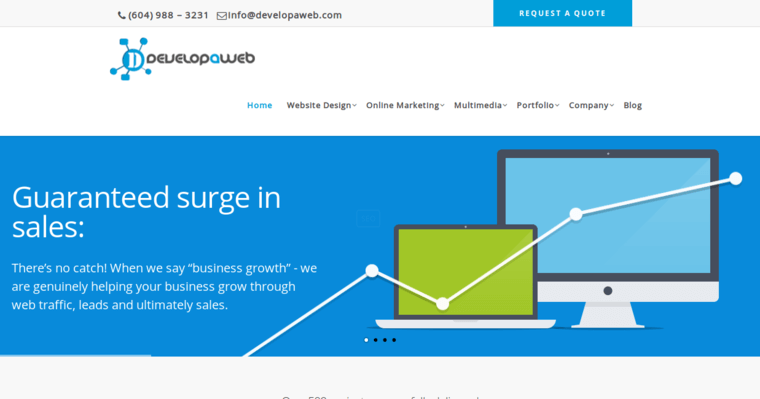 Home page of #3 Best Vancouver Web Development Agency: Developaweb