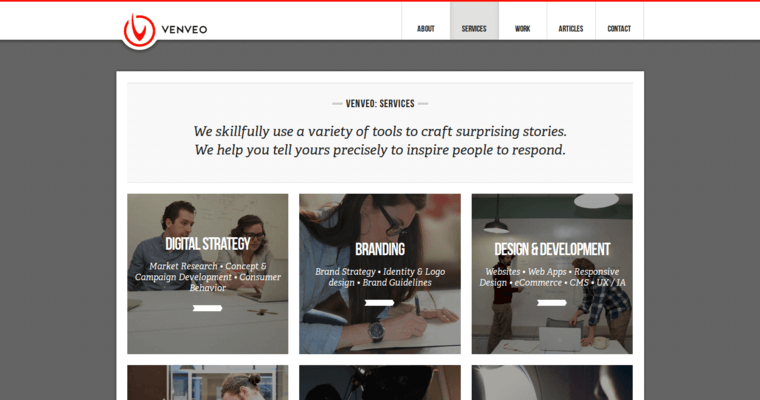 Service page of #8 Best Washington Web Design Business: Venveo
