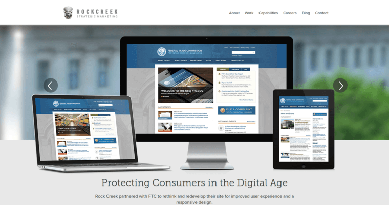 Home page of #3 Best Washington Web Design Agency: Rock Creek
