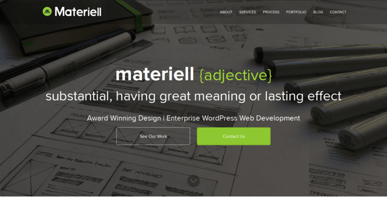Home page of #6 Leading Washington Website Development Company: Materiell