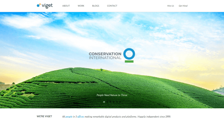 Home page of #5 Best Washington DC Website Design Firm: Viget