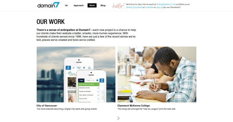Work page of #5 Leading DC Website Development Firm: Domain 7