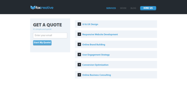 Service page of #9 Leading DC Web Development Company: Fox Creative