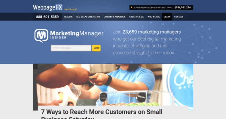 Blog page of #1 Leading Washington DC Website Design Firm: WebpageFX