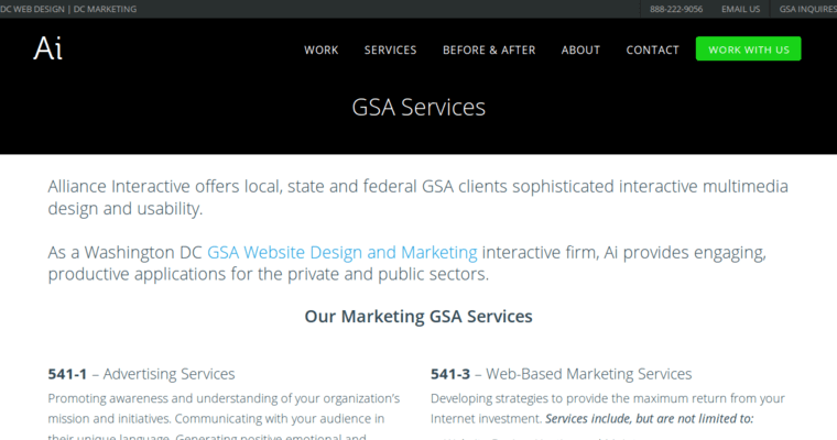 Service page of #8 Best Washington Web Development Business: Alliance Interactive