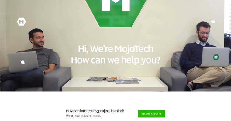 Contact page of #6 Top Web Application Development Firms: Mojo Tech