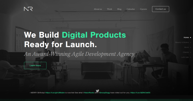 Home page of #9 Top Web App Development Company: Neon Roots