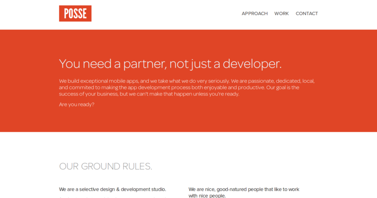 Contact page of #7 Best Web App Developers: Posse