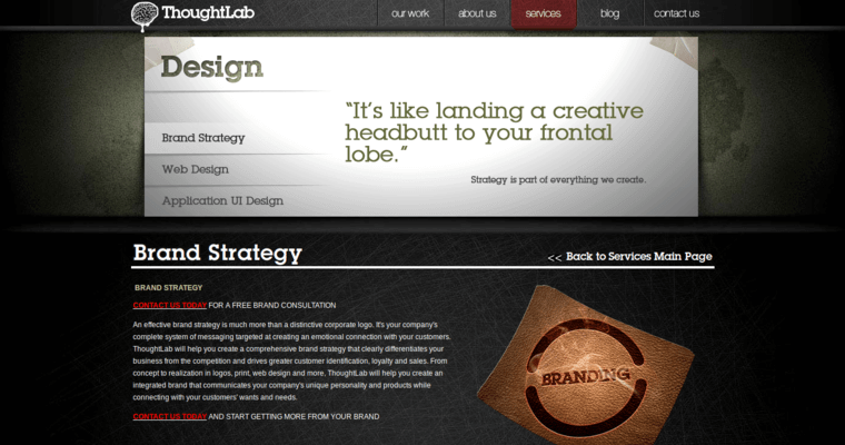 Service page of #11 Top Web Designer: Thought Lab