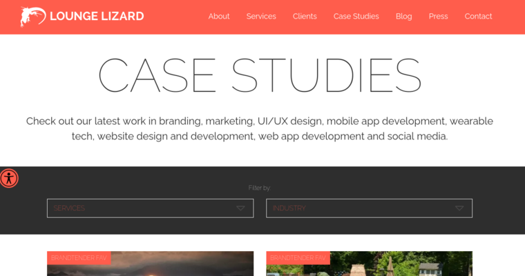 Folio page of #3 Top Web Developer: Lounge Lizard