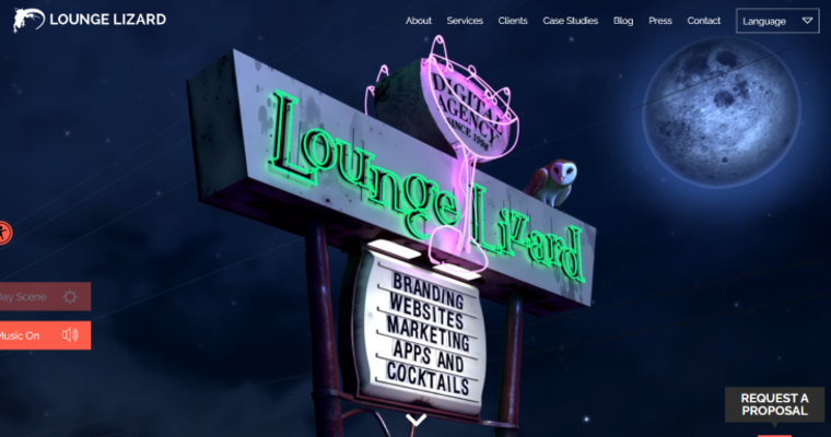 Home page of #3 Best Web Developer: Lounge Lizard