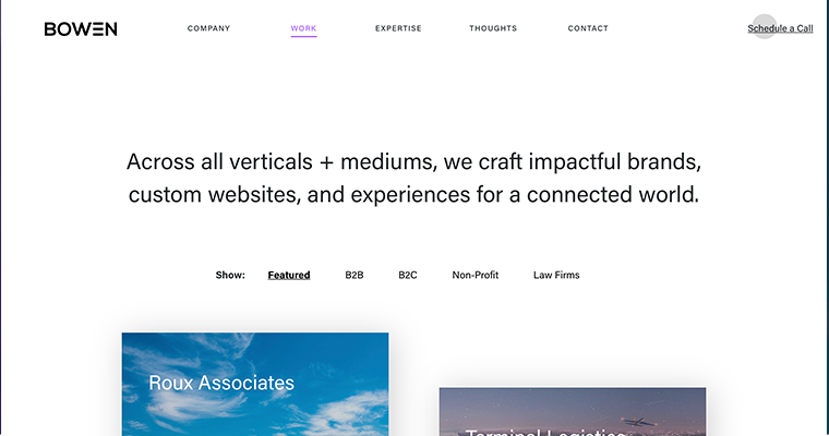 Folio page of #9 Best WordPress Web Design Agency: BOWEN