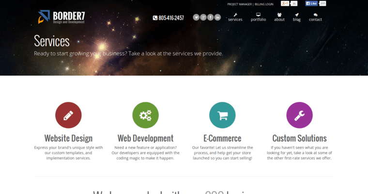 Service Page of Top Web Design Firms in California: Border7 Design Studios