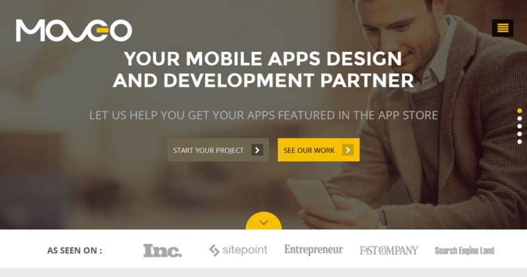 Home Page of Top Web Design Firms in California: Moveo Apps