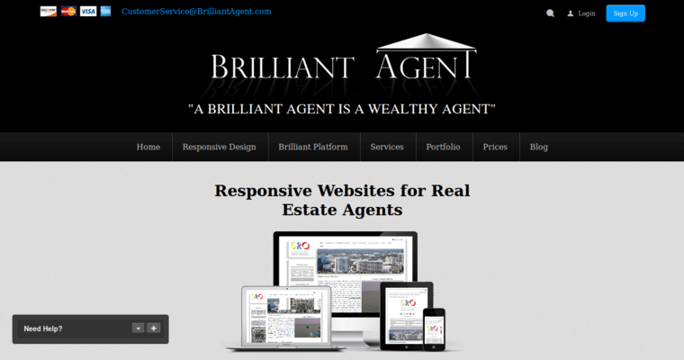 Websites Page of Top Web Design Firms in Florida: Brilliant Agent