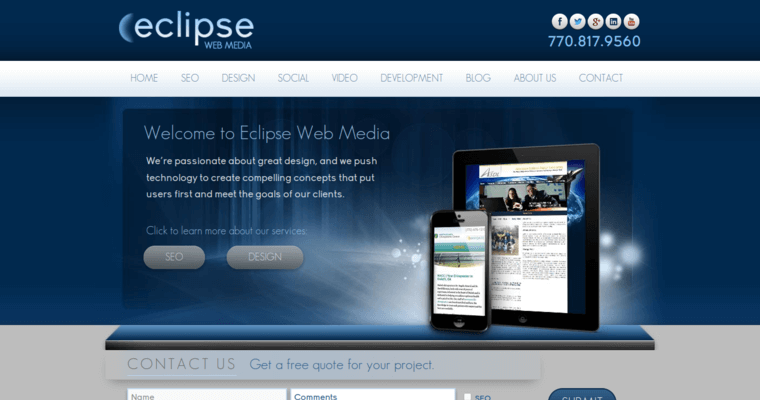 Home Page of Top Web Design Firms in Georgia: Eclipse Web Media