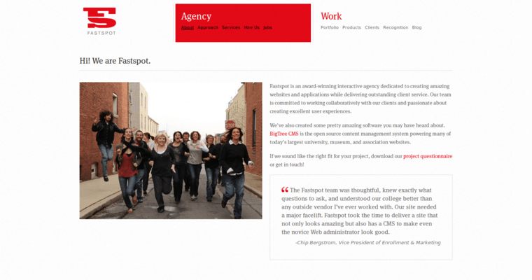 About Page of Top Web Design Firms in Maryland: Fastspot