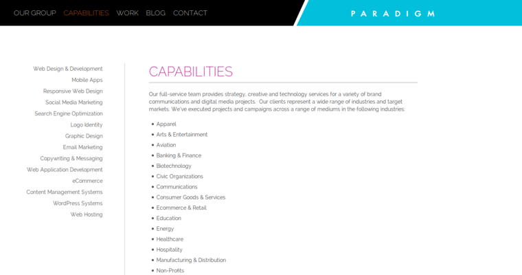 Service Page of Top Web Design Firms in Missouri: Paradigm Media Group