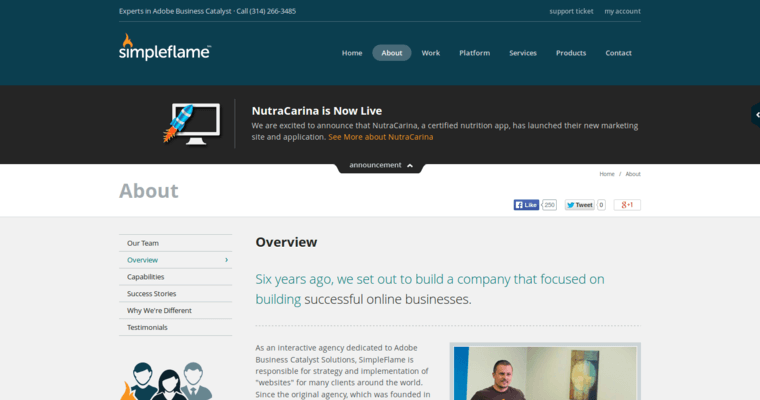 About Page of Top Web Design Firms in Missouri: Simple Flame