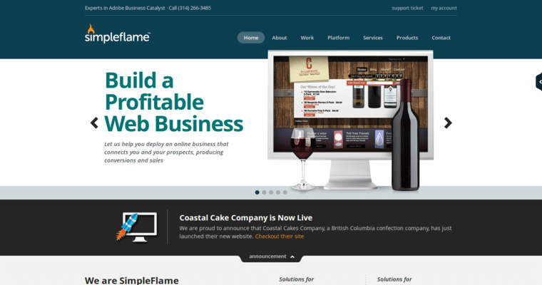 Home Page of Top Web Design Firms in Missouri: Simple Flame