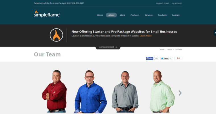 Team Page of Top Web Design Firms in Missouri: Simple Flame