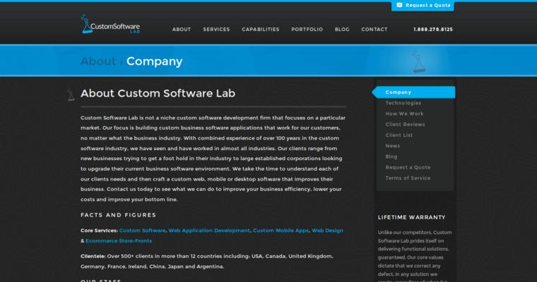 About Page of Top Web Design Firms in Oklahoma: Custom Software Lab