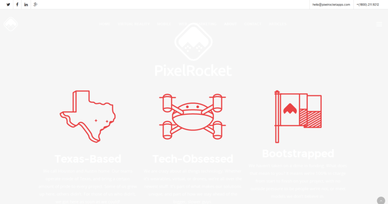 About Page of Top Web Design Firms in Texas: Pixel Rocket Apps