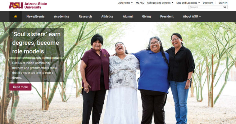 Home page of #10 Top Web Development School: Arizona State University