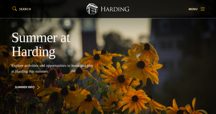 Home page of #5 Best Web Design School: Harding University