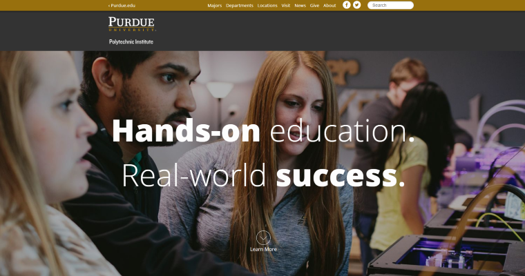 Home page of #4 Best Web Development Program: Purdue