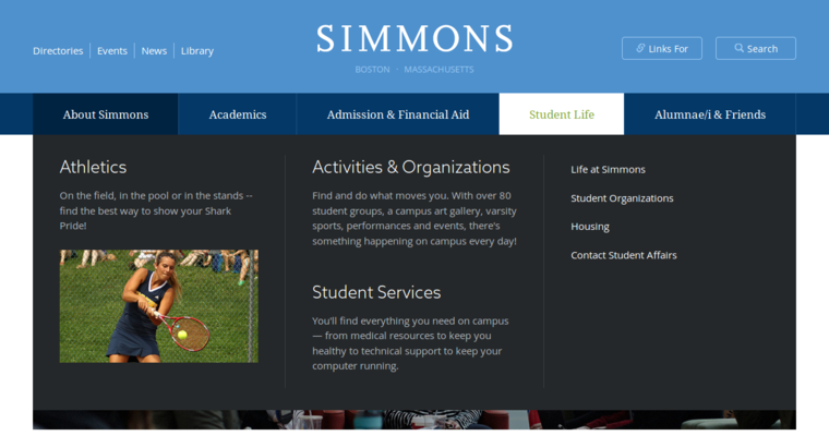 About page of #2 Top Web Design School: Simmons College